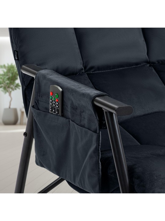 Mecedora Cathy terciopelo, negro Mecedora Cathy terciopelo, negro