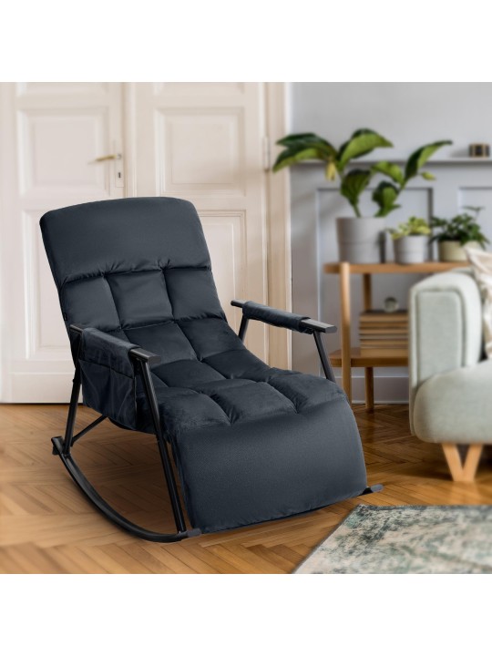 Mecedora Cathy terciopelo, negro