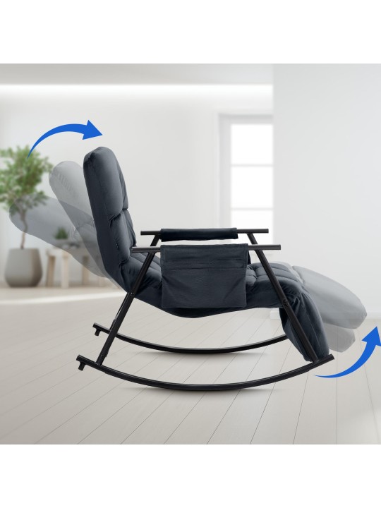 Mecedora Cathy terciopelo, negro