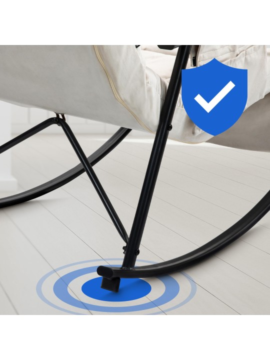 Mecedora Cathy terciopelo, crema