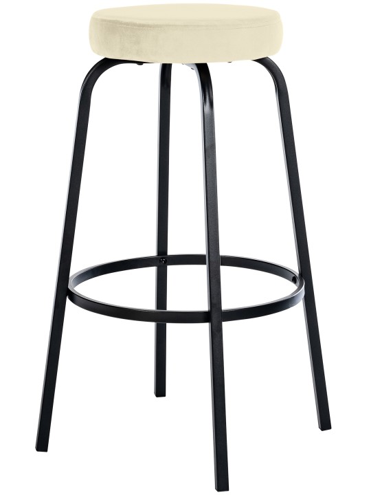 Taburete de bar Kamari terciopelo, crema