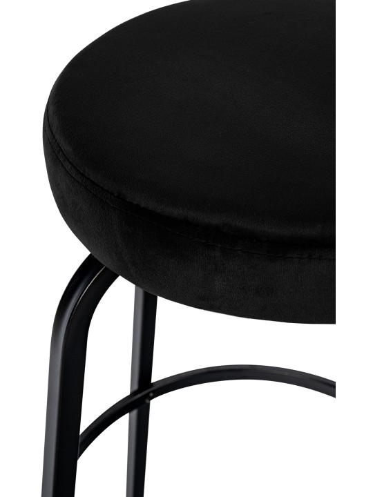 Taburete de bar Kamari terciopelo, negro