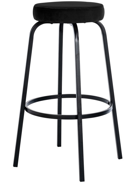 Taburete de bar Kamari terciopelo, negro