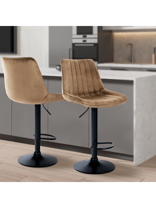 Taburete de bar Toni terciopelo, marrón Taburete de bar Toni terciopelo, marrón