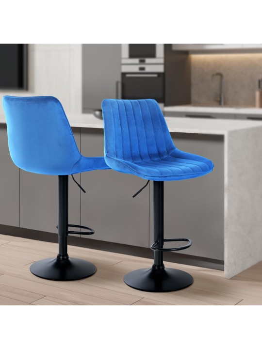 Taburete de bar Toni terciopelo, azul Taburete de bar Toni terciopelo, azul