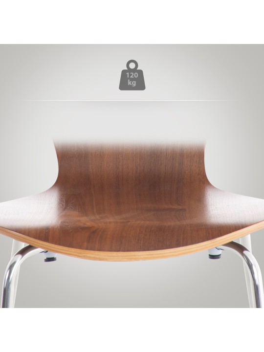 Juego de 4 sillas de visita Calisto, nogal