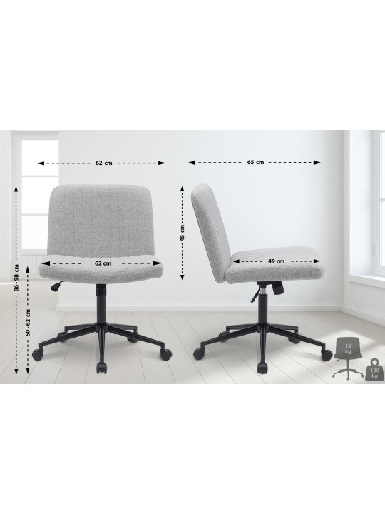 Silla de oficina Kingman tela, gris claro