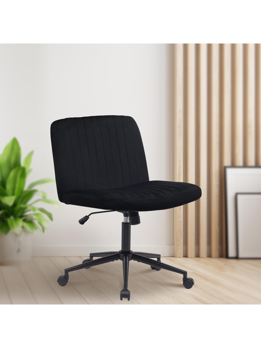 Silla de oficina Kingman terciopelo, negro