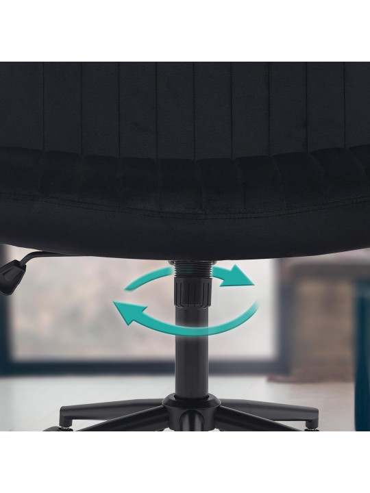 Silla de oficina Kingman terciopelo, negro