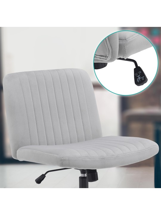 Silla de oficina Kingman terciopelo, gris claro