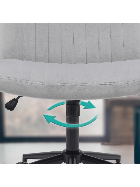 Silla de oficina Kingman terciopelo, gris claro