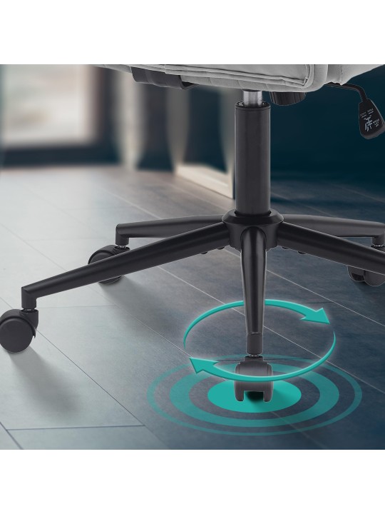 Silla de oficina Kingman terciopelo, gris claro