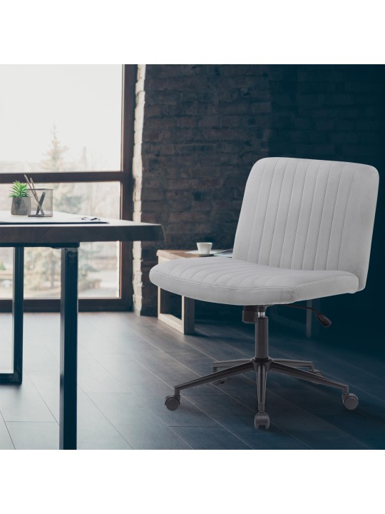 Silla de oficina Kingman terciopelo, gris claro