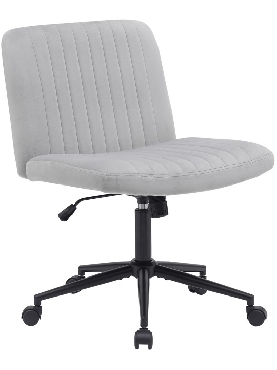 Silla de oficina Kingman terciopelo, gris claro