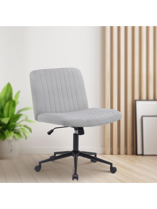 Silla de oficina Kingman terciopelo, gris claro