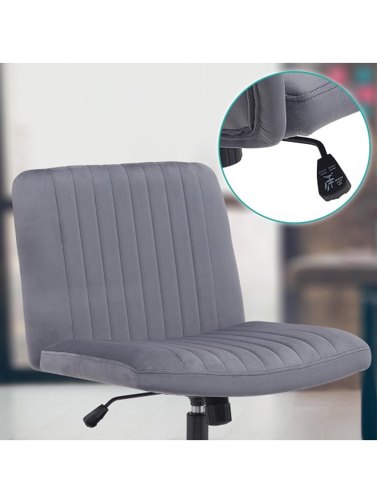 Silla de oficina Kingman terciopelo, gris oscuro