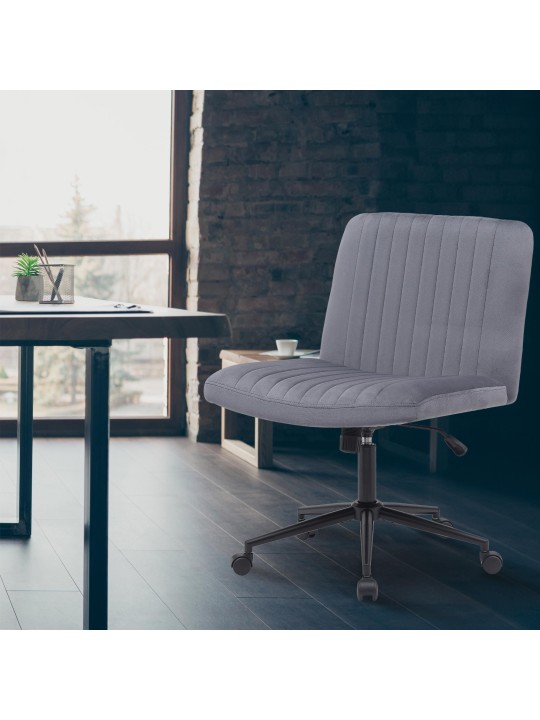 Silla de oficina Kingman terciopelo, gris oscuro