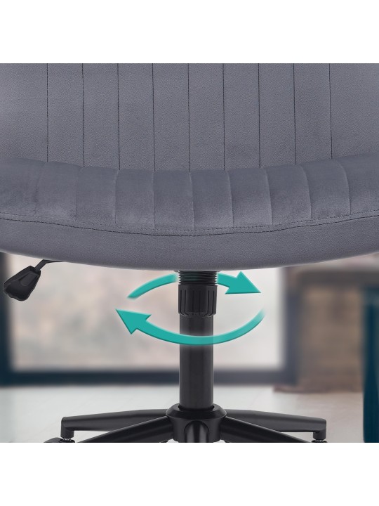 Silla de oficina Kingman terciopelo, gris oscuro