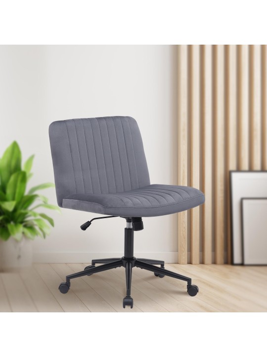 Silla de oficina Kingman terciopelo, gris oscuro