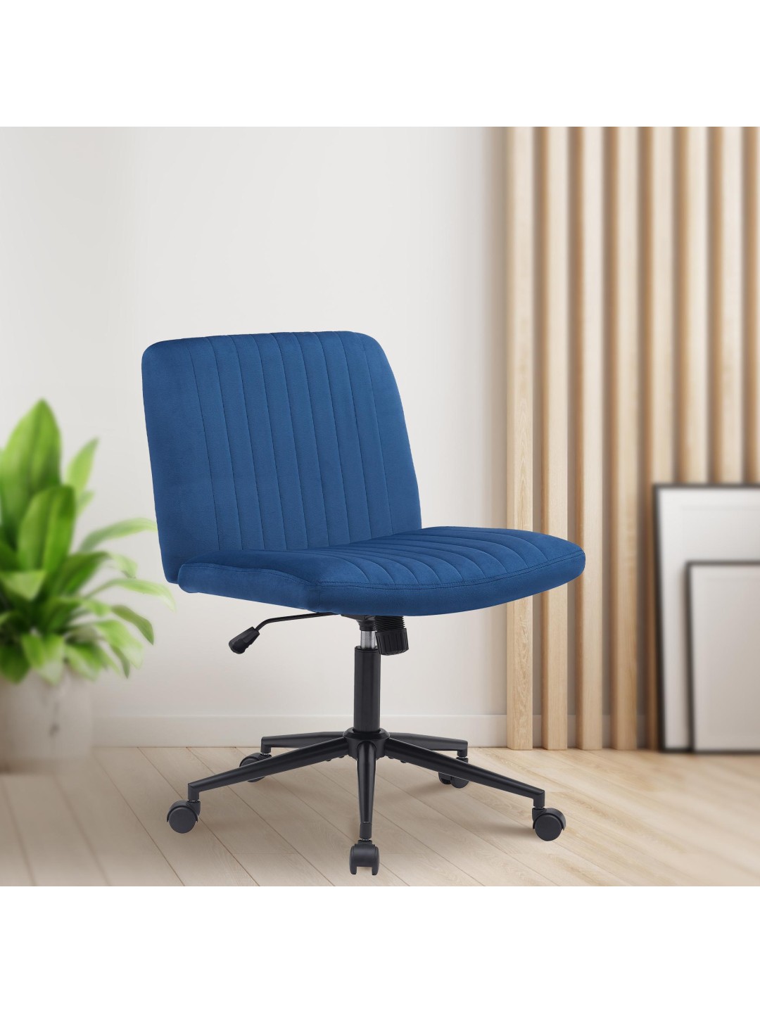 Silla de oficina Kingman terciopelo, azul