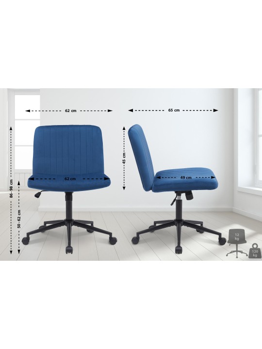 Silla de oficina Kingman terciopelo, azul