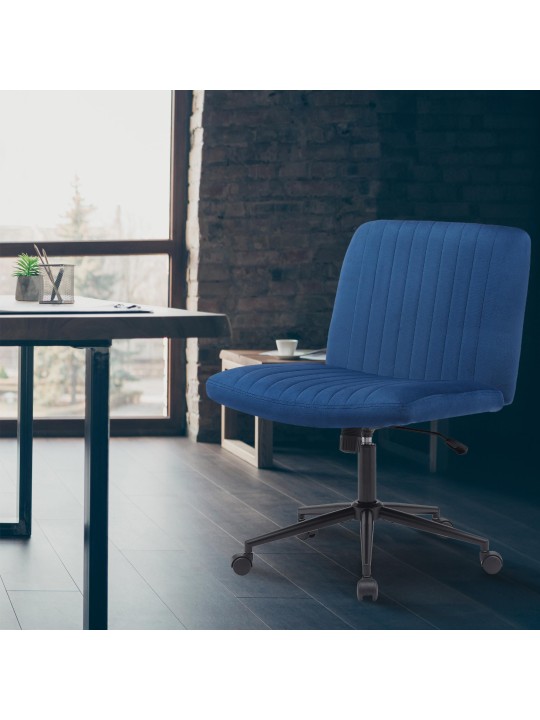 Silla de oficina Kingman terciopelo, azul