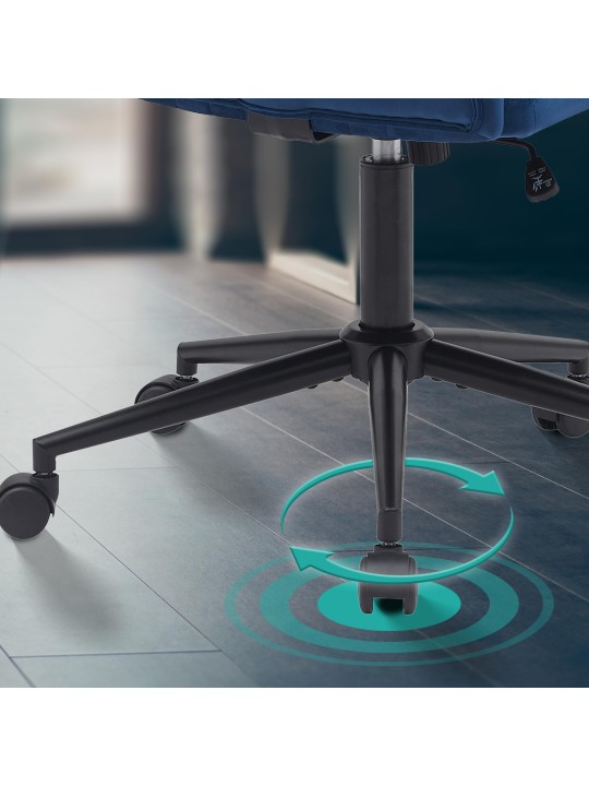 Silla de oficina Kingman terciopelo, azul