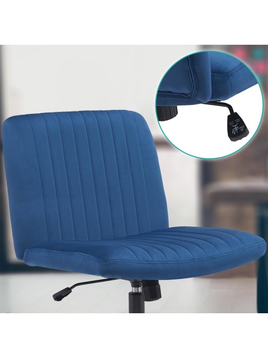 Silla de oficina Kingman terciopelo, azul