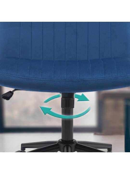 Silla de oficina Kingman terciopelo, azul