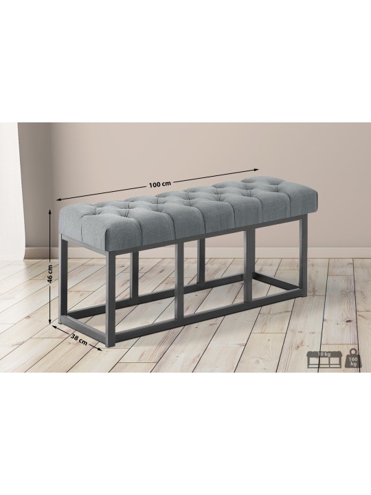 Banco Amun tela B100, gris oscuro