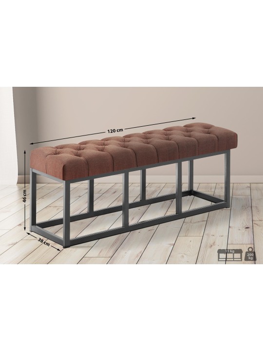 Banco Amun tela B120, marrón