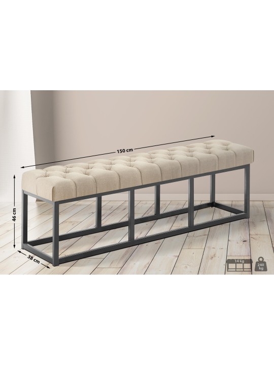 Banco Amun tela B150, taupe