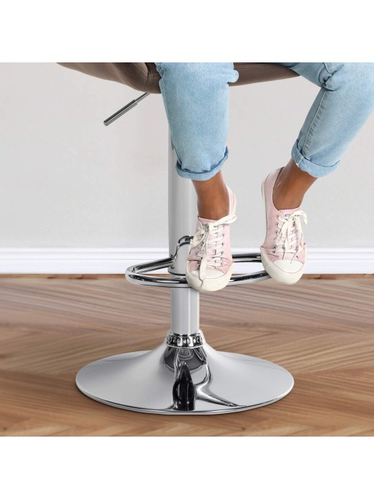 Taburete de bar Braga terciopelo cromado, marrón