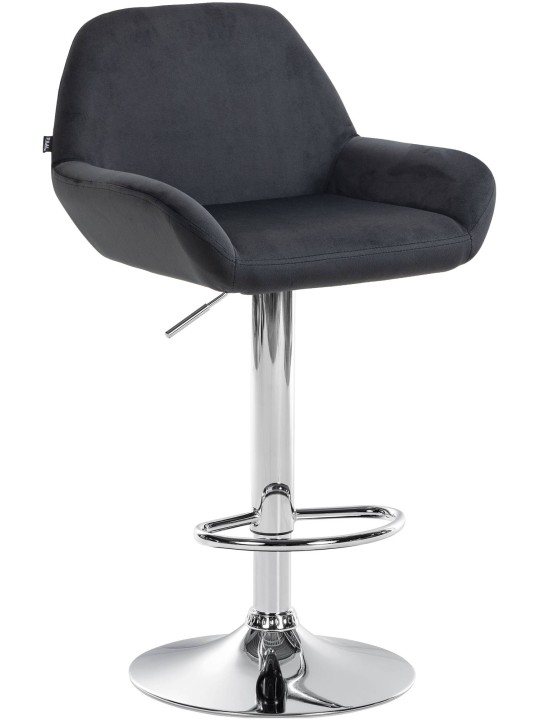 Taburete de bar Braga terciopelo cromado, negro