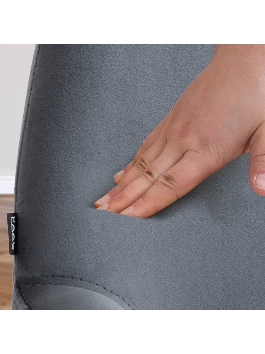 Taburete de bar Braga terciopelo, gris oscuro