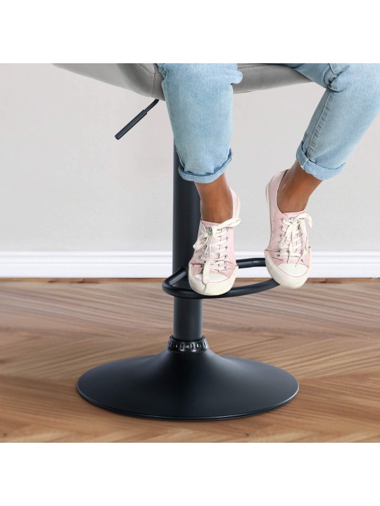 Taburete de bar Braga terciopelo, gris Taburete de bar Braga terciopelo, gris