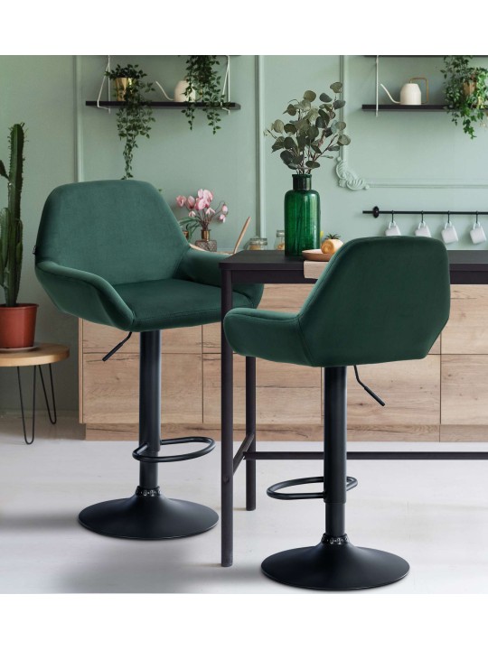 Taburete de bar Braga terciopelo, verde oscuro