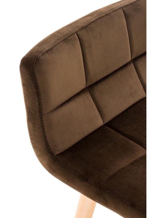Taburete de bar Lincoln terciopelo, marrón Taburete de bar Lincoln terciopelo, marrón