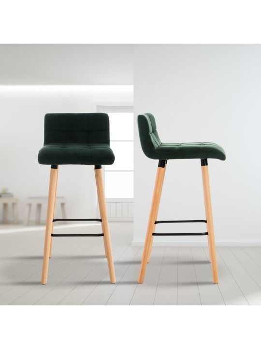 Taburete de bar Lincoln terciopelo, verde Taburete de bar Lincoln terciopelo, verde