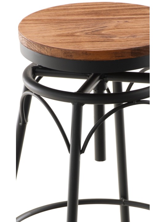 Juego de 2 taburetes de bar Beam, negro