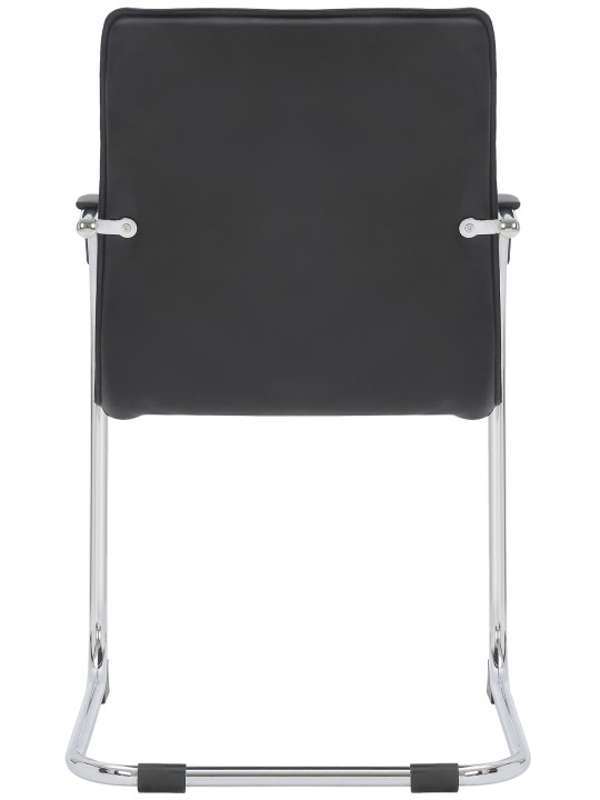 Silla de visita Tira cuero artificial, negro Silla de visita Tira cuero artificial, negro