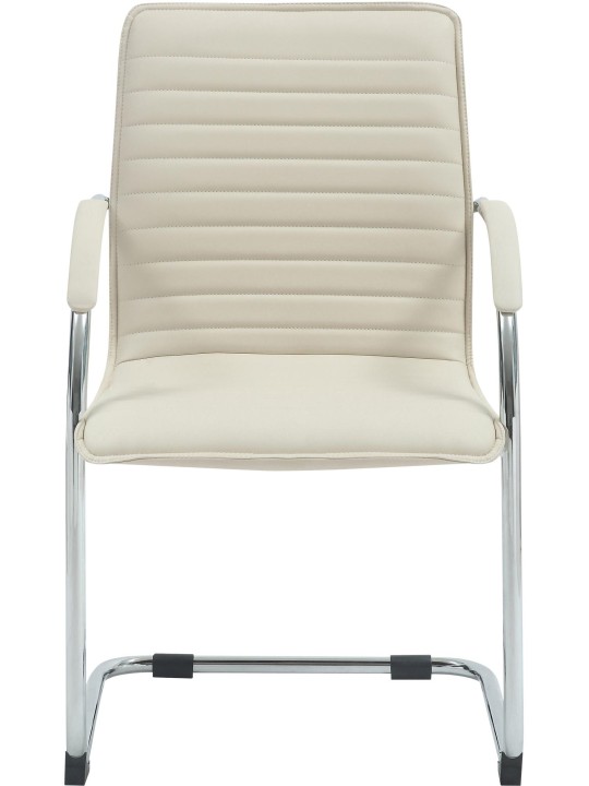 Silla de visita Tira cuero artificial, crema Silla de visita Tira cuero artificial, crema