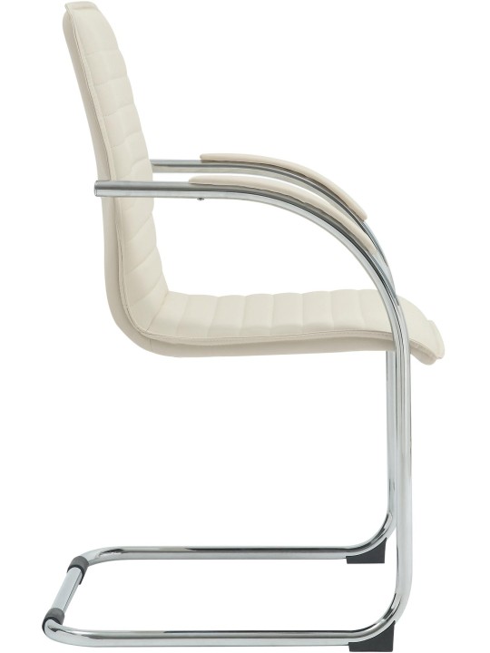 Silla de visita Tira cuero artificial, crema Silla de visita Tira cuero artificial, crema