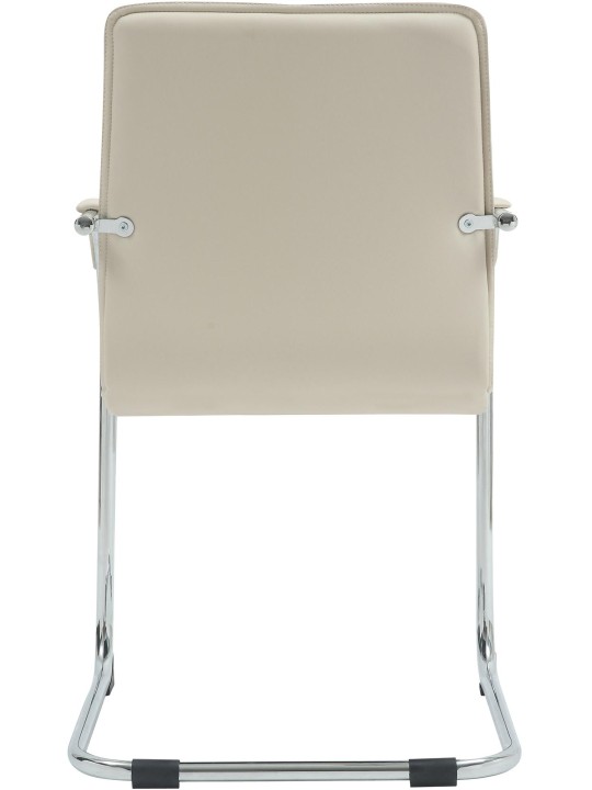 Silla de visita Tira cuero artificial, crema Silla de visita Tira cuero artificial, crema