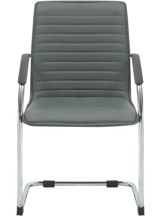 Silla de visita Tira cuero artificial, gris Silla de visita Tira cuero artificial, gris