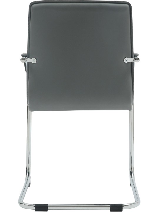 Silla de visita Tira cuero artificial, gris Silla de visita Tira cuero artificial, gris