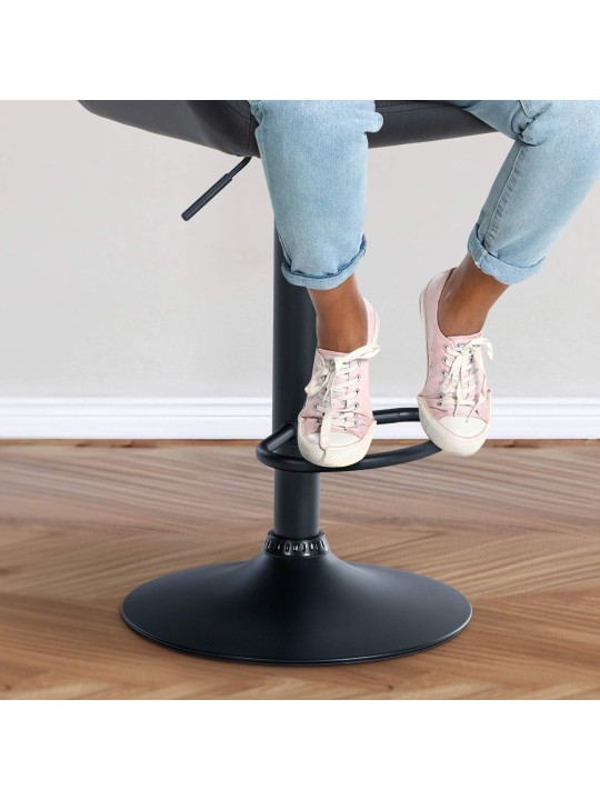 Juego de 2 taburetes de bar Braga terciopelo, negro Juego de 2 taburetes de bar Braga terciopelo, negro