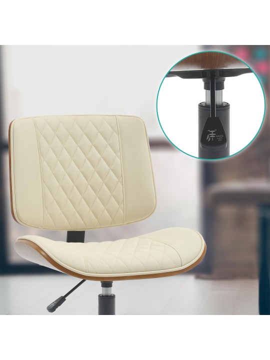 Silla de oficina Plover piel sintética, nogal/crema