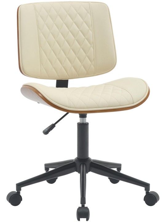 Silla de oficina Plover piel sintética, nogal/crema