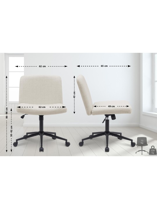 Silla de oficina Kingman tela, crema
